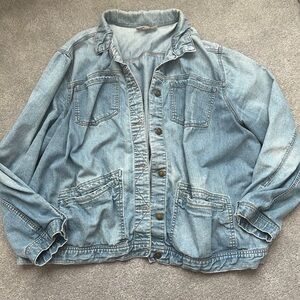 Woman Within Light Blue Denim Jacket